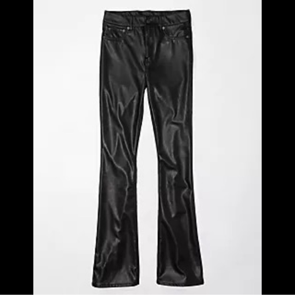 AE Stretch Vegan Leather Super High-Waisted Kick Boot Pant